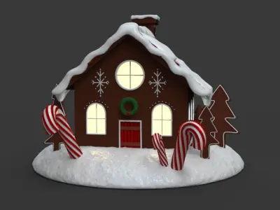 Gingerbread house 3D print model