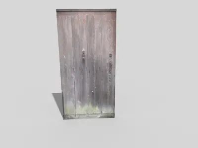 low poly door wooden Low-poly 3D model