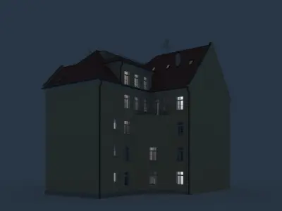Residential City Building - Corner - 22 - Bowfront 3D model