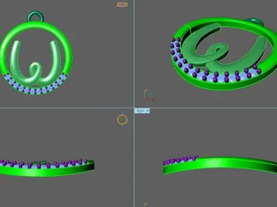 Initial Letter Pendant W 3D print model