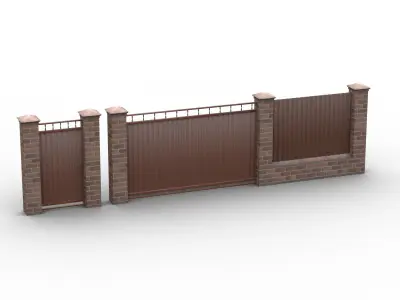 Fence cottages 3D model