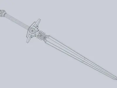 Scifi sword Low-poly 3D model
