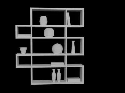 Library bookcase 3D model