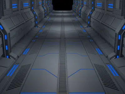 Sci Fi Corridor 3D model 84