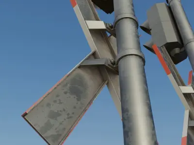  Low-Poly Andreaskreuze Version 3 with Traffic Lights Low-poly 3D model