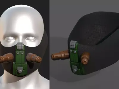 Gas mask respirator scifi futuristic  Low-poly 3D model