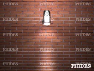 Spotlight 1 stainless steel wall light on brick wall Free 3D model