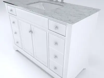Vanity bathroom with marble top 3D model