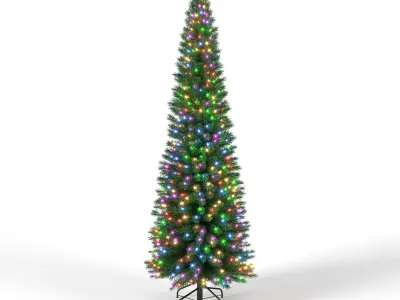 Christmas Tree 6 feet with Multicolor Lights 3D model