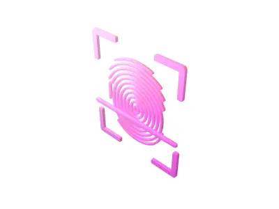 Fingerprint Recognition Icon v1 005 Free low-poly 3D model