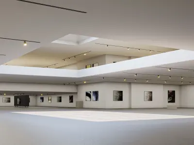 low poly gallery hall 01 Low-poly 3D model