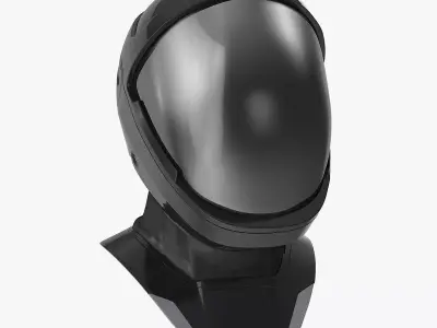 Sci-Fi Space Helmet Black 3D model