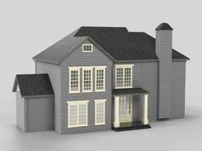British House Design 20T2  Low-poly 3D model