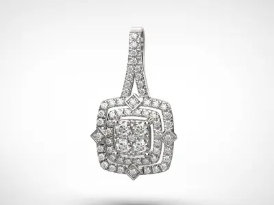 PE08 Classic Solitaire Pendant half ct CAD STL 18K  3g 3D print model