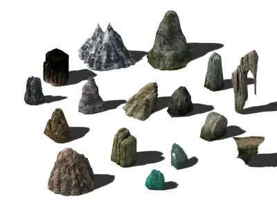 Game Various types - rock 021 3D model