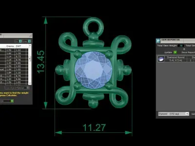 Women Solitaire Super Light Weight Pendant 3D print model