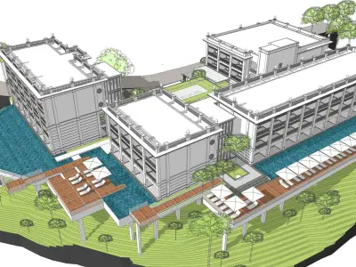 COLONIAL STYLE HOTEL 3D model