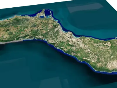 Guam Island 3d model terrain Low-poly 3D model