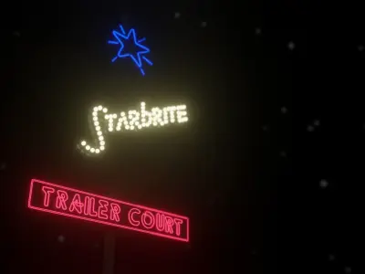 The last Starfighter Trailer Court sign post Free low-poly 3D model