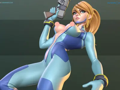 Samus Aran Zero Suit SFW and NSFW Figurine 3D Print Model STL 3D print model
