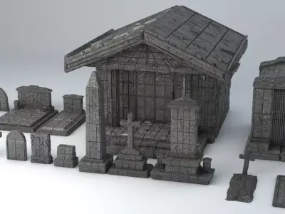 Sci-Fi Shapes - The Necropolis Low-poly 3D model