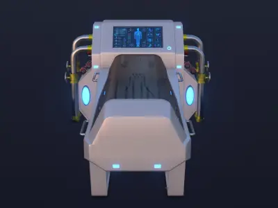Sci-Fi Cryopod   Low-poly 3D model