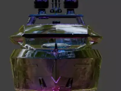 Cyberpunk Stealth Yacht 3D Model 3D model