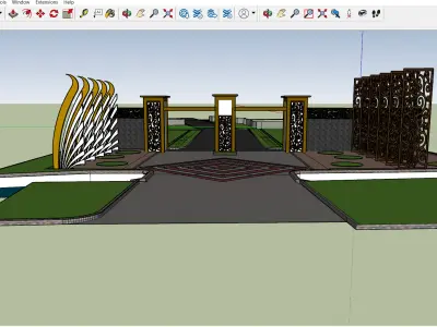 Modern Minimalist Gate B  SketchUp 3D Model SketchUp Only 3D model