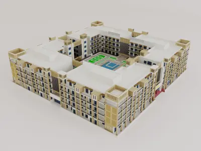 Roxana Residence Dubai Low-poly 3D model