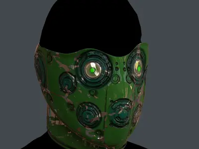 Gas mask helmet 3d model scifi Low-poly Low-poly 3D model