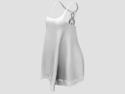 White Lace Bottom and Back Summer Cami Top Low-poly 3D model