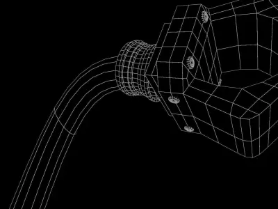 Robot PBR Model futuristic egg with wires hanging from it 3D model