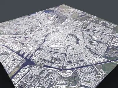 Cityscape Groningen Netherlands 3D model