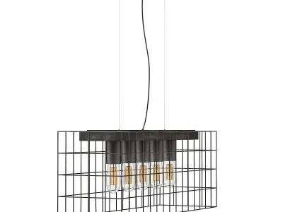 Ceiling Lamp with Wire Shade 04 3D model