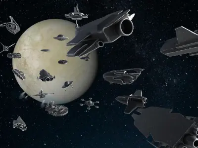 25 SCI-FI Spaceship Basemeshes 3D model