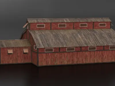 West Wild Barn 01 Low-poly 3D model