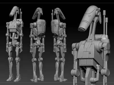 B1 articulation battle droid One12 Scale STL Files 3D print model