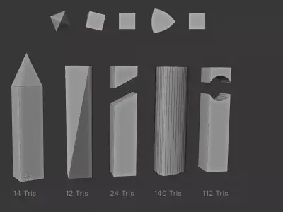 5 Simple Monoliths Pack Procedural Blender Materials 3D model