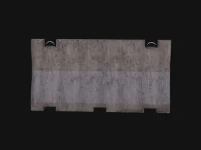 Traffic barrier Low-poly 3D model 4