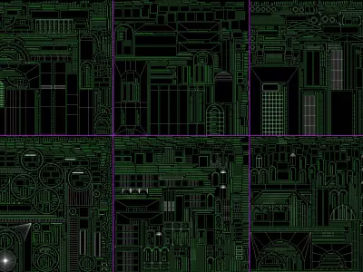 Building Facade Collection 9 - 27 pieces Low-poly 3D model