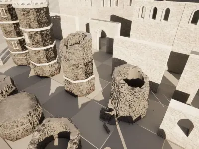 Medieval Modular Castle Low-poly 3D model