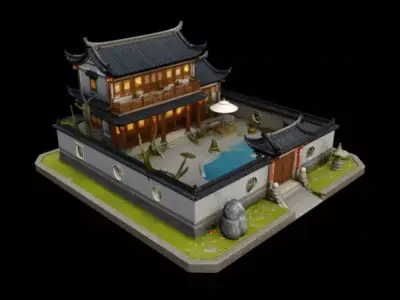  courtyard 3D model