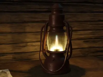 Oil Lamp - Lampa Naftowa  Low-poly 3D model