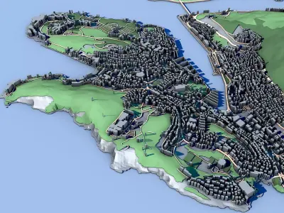 Cityscape Dubrovnik Croatia 3D model