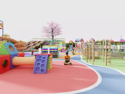 Amusement park Low-poly 3D model