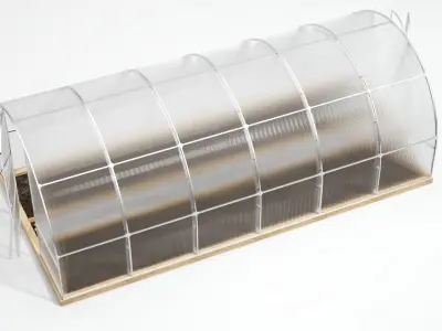 Greenhouse made of clear plastic 3D model