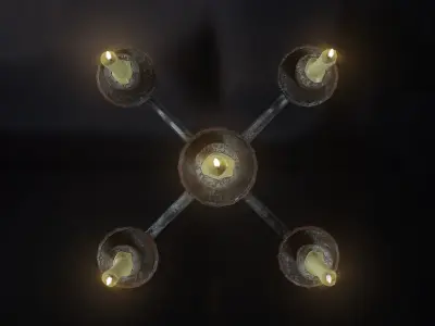 Candle stand 03 Low-poly 3D model