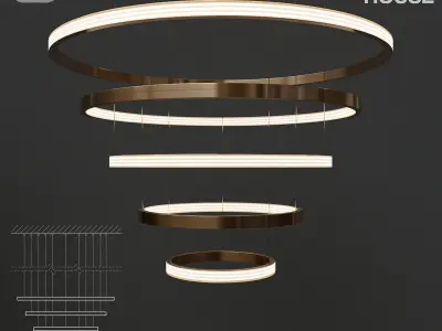 Modern ring light Cameron design house - AURA 3D model