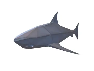 Low Poly Shark v1 011 Low-poly 3D model