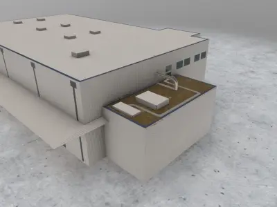 EDDB Technical Building 2 Low-poly 3D model